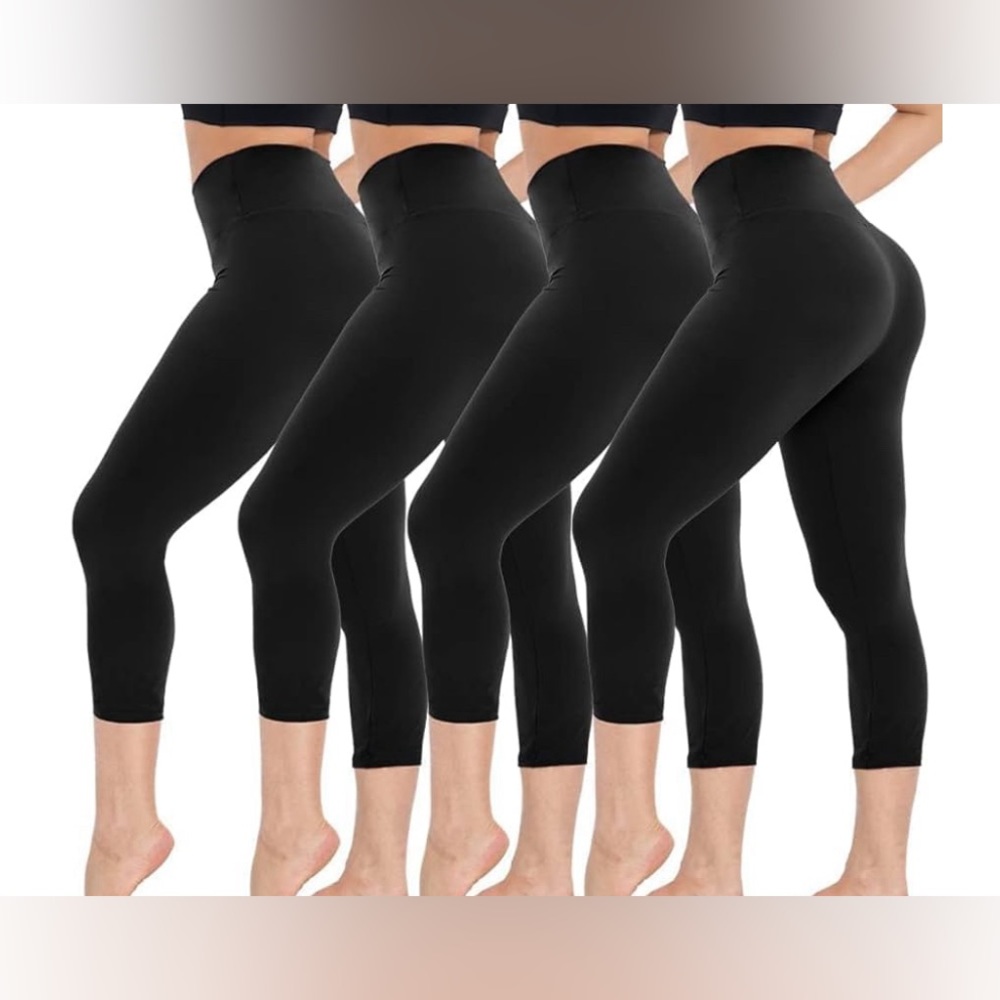 4 Pack High Waisted Leggings for Women - Soft Tummy Control